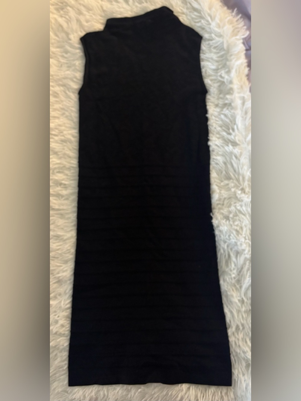bebe Black Ribbed Body-con Dress